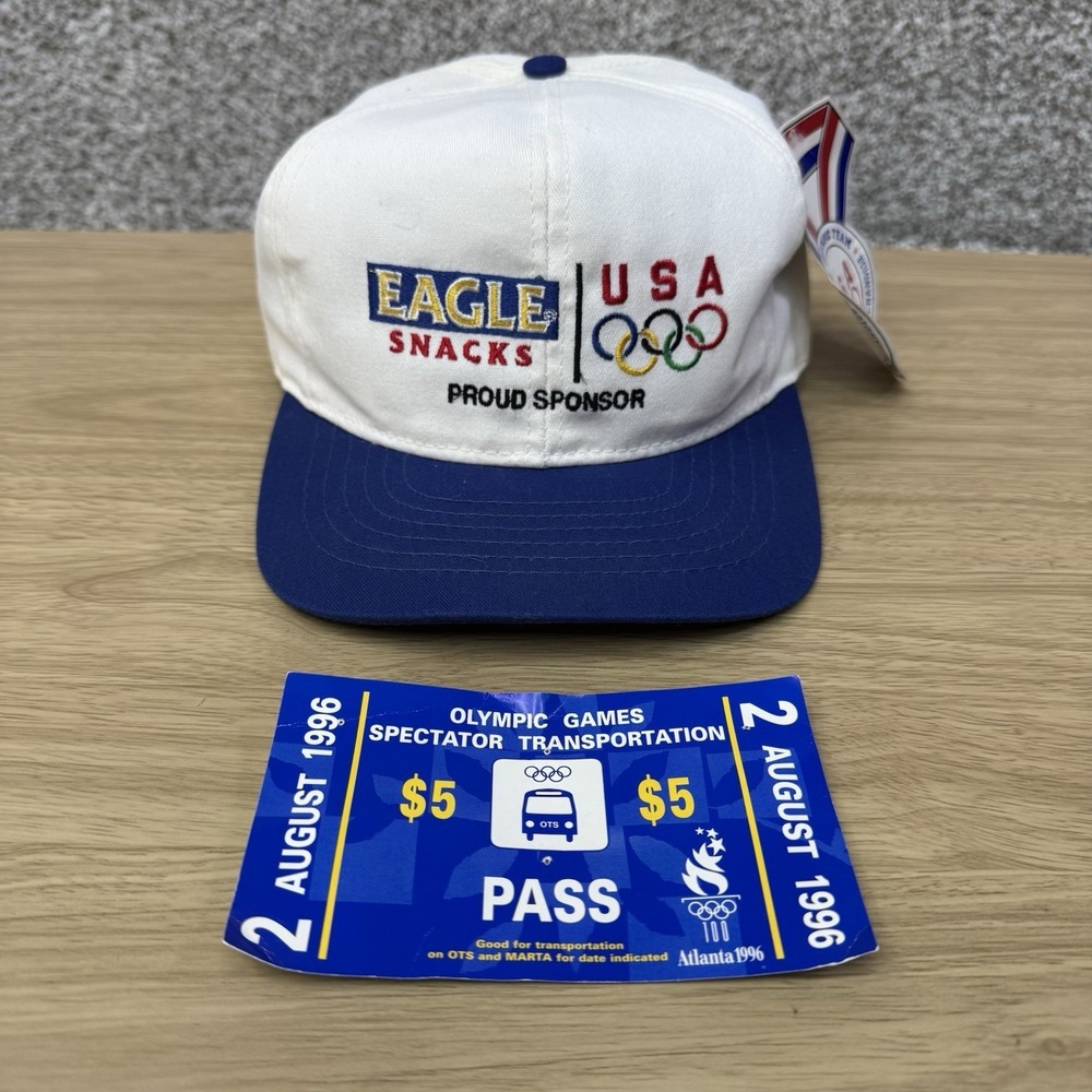 Vintage USA Olympics Hat Cap Snapback 1996 Atlanta NEW Deadstock 1996 Marta Pass